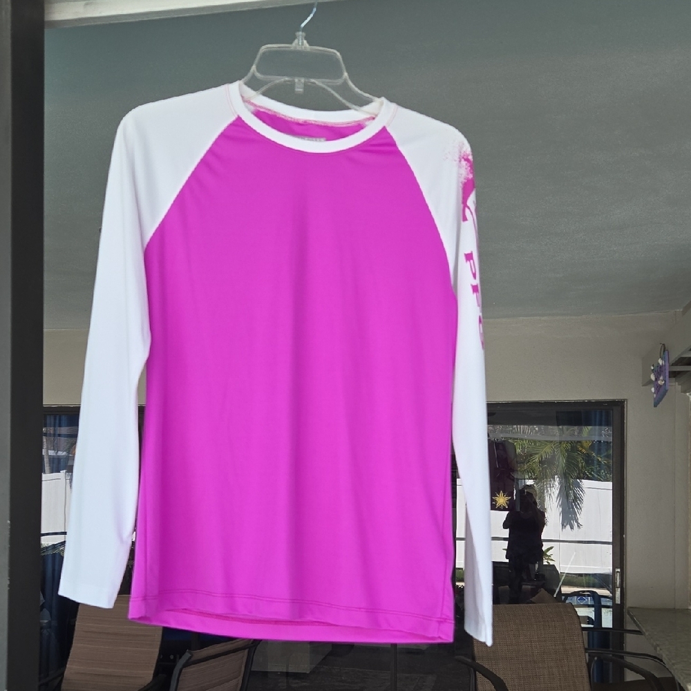 Columbia Pink and White PFG Active Top